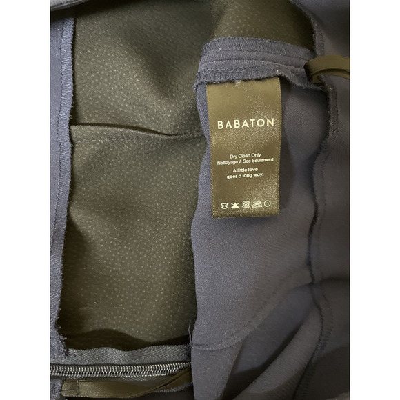 Aritzia Babaton Wide Leg pants Size 2 Navy Blue Side Zip Pocket-less - Picture 8 of 11